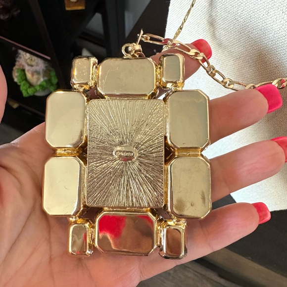 Chico's Gold-Tone 70s Style Geometric Pendant Necklace - Picture 6 of 8